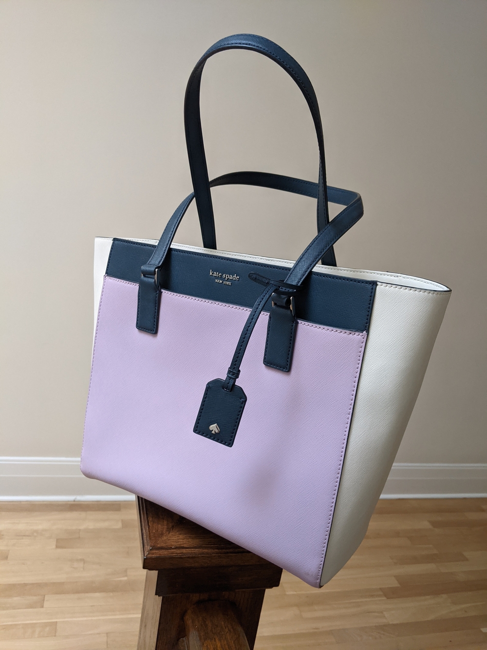Kate spade Colorblock Saffiano Leather Tote — Lavender, Navy & Cream